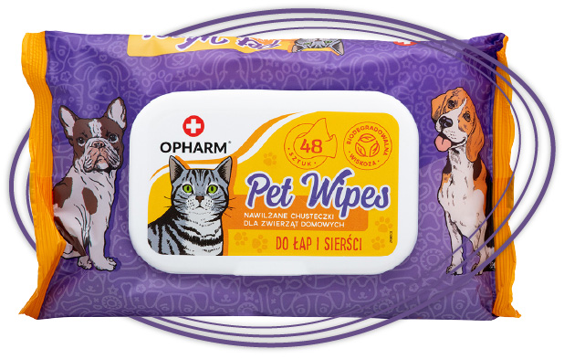 Opharm Pet Wipes do łap i sierści mają wiele zalet